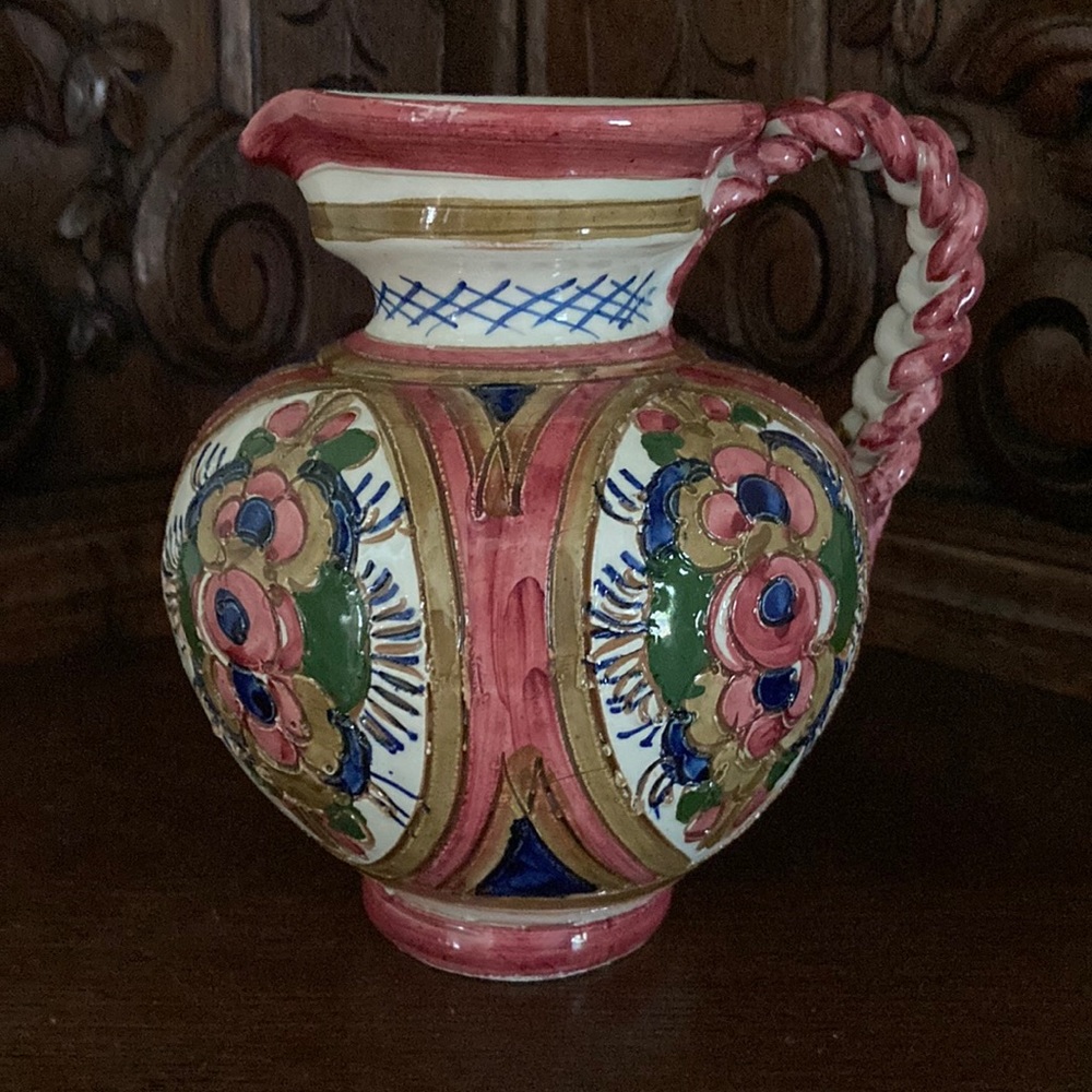 Italian pottery pitcher